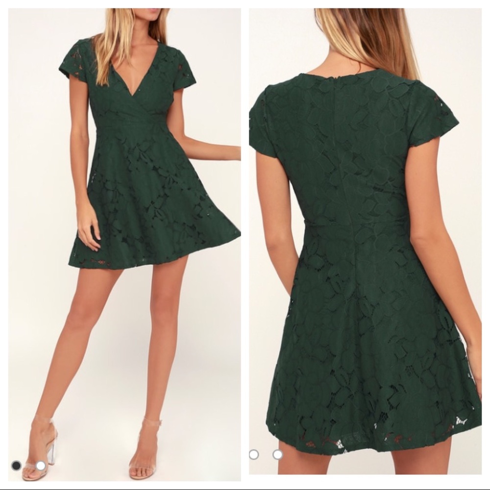 Black Swan Forrest Green Tia Skater Dress